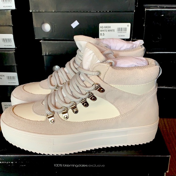 Aqua Womens Bash Suede High Top Sneakers